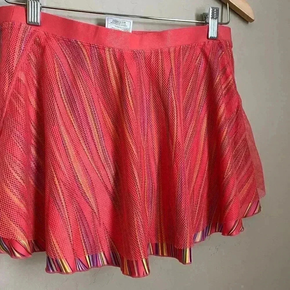 Nike Dri-Fit‎ Skort Mesh Overlay Coral Striped XS - Picture 9 of 9
